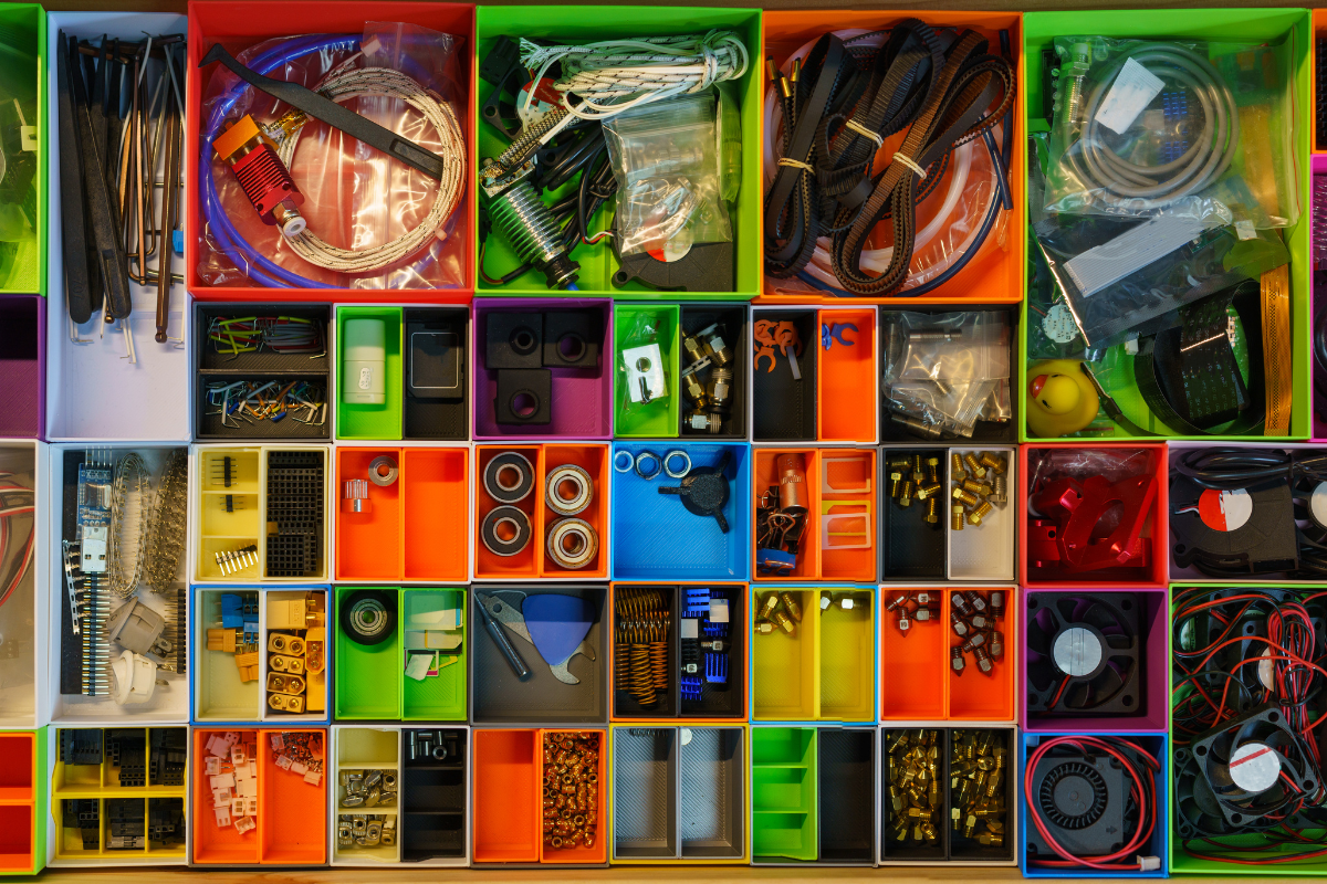 tidy and organized junk drawer