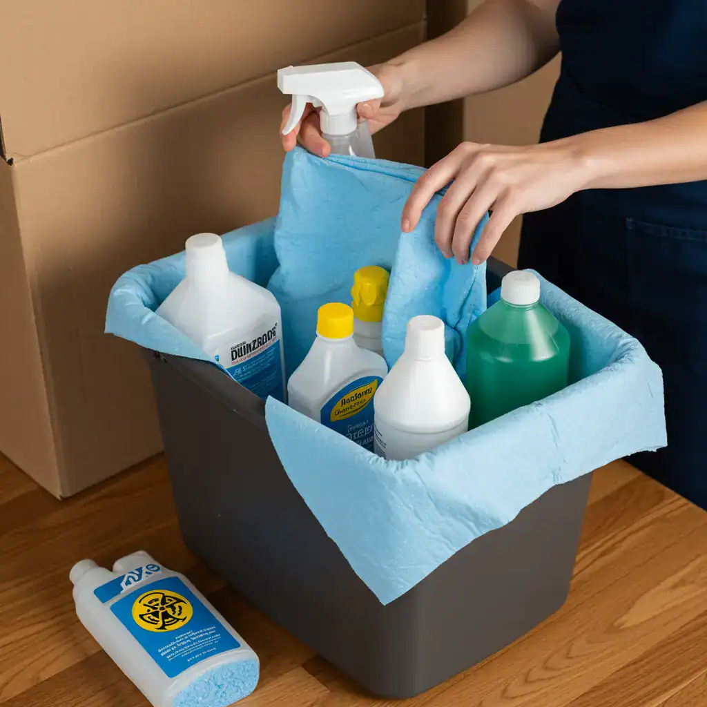 How to Pack Cleaning Supplies for Moving Safely and Efficiently